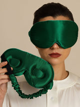 [Verde Oscuro] SilkSilky-ES 22Momme Antifaces De Dormir 003
