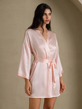 [Rosa Claro] SilkSilky-ES 3/4 Sleeve Bata de mujer 003