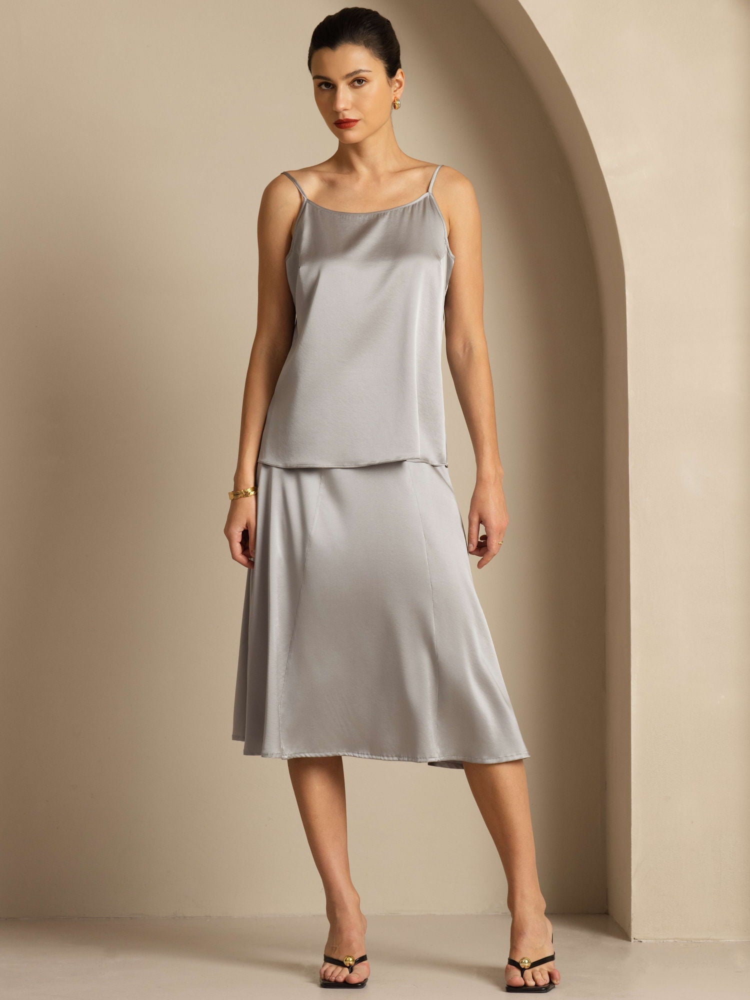 [Gris Griffin] SilkSilky-ES 19Momme Seda Camisoles 003