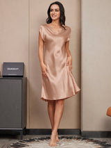 [Toscana] SilkSilky-ES Cap Sleeve V Neck Camisón 001