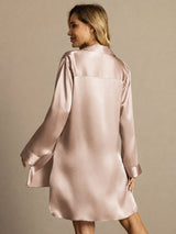 [Toscana] SilkSilky-ES Long Sleeve Lapel Collar Camisas de dormir 002