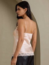 [Rosa] SilkSilky-ES V Neck Top de tirantes 002