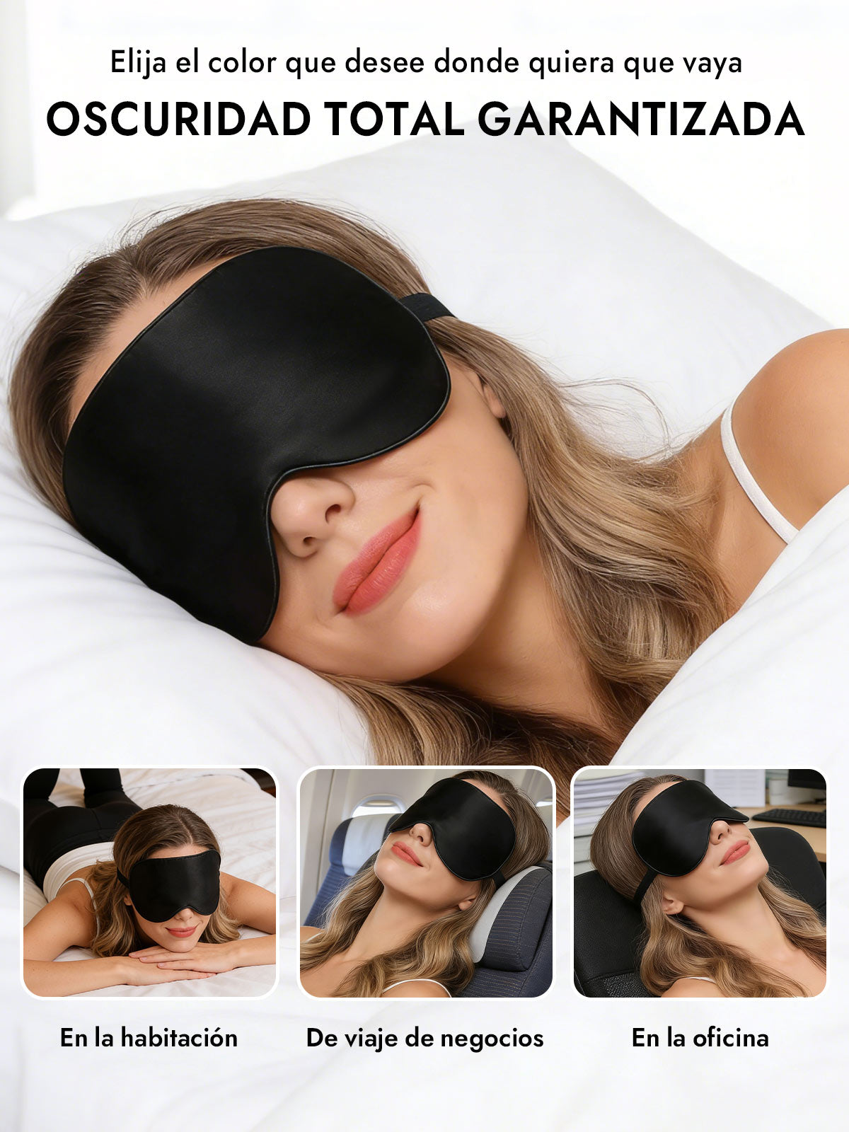 [Negro] SilkSilky-ES Antifaces De Dormir 006