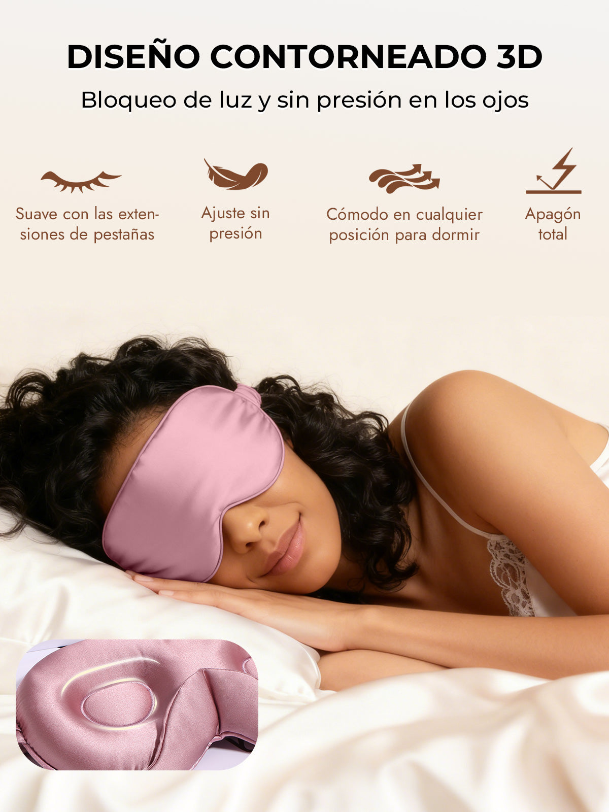 [Malva Pálido] SilkSilky-ES Seda Pura Eye Mask 006