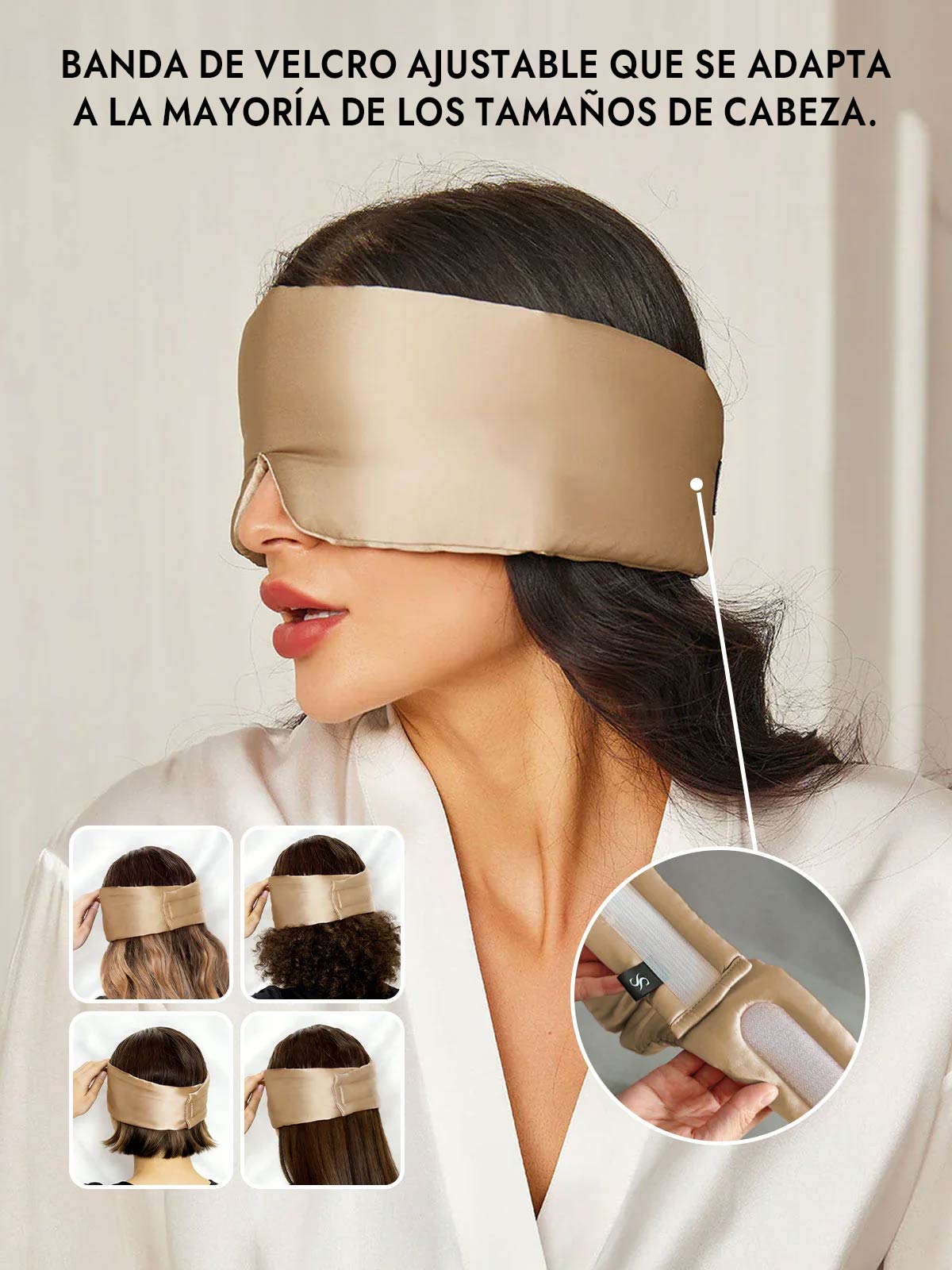 [Beige] SilkSilky-ES 19Momme Pure Silk Eye Mask 004