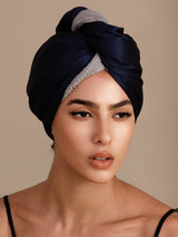 [Azul Oscuro] SilkSilky-ES Turbante Para El Cabello 004