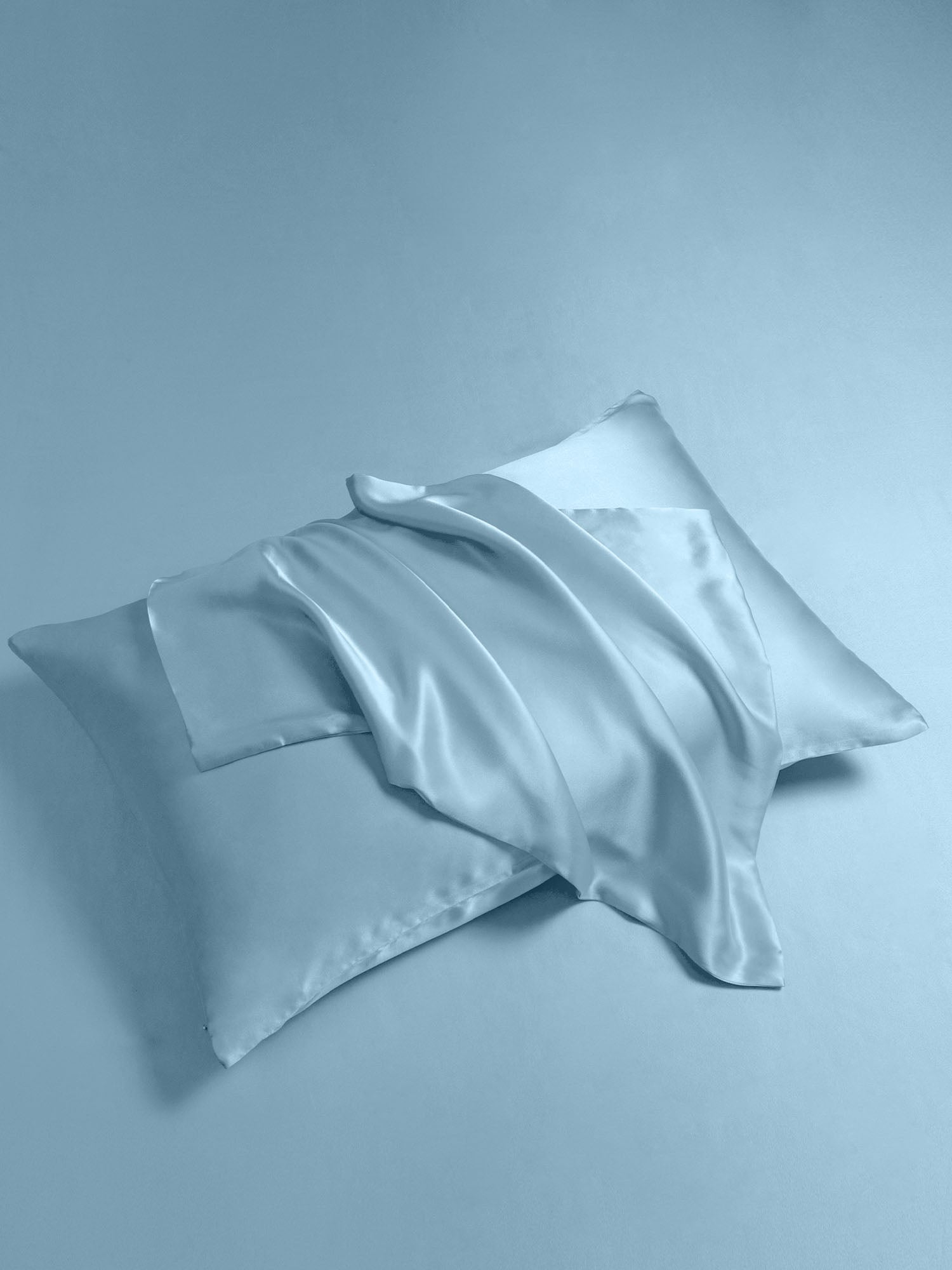 [Azul Claro] SilkSilky-ES 19Momme Juego de ropa de cama 005