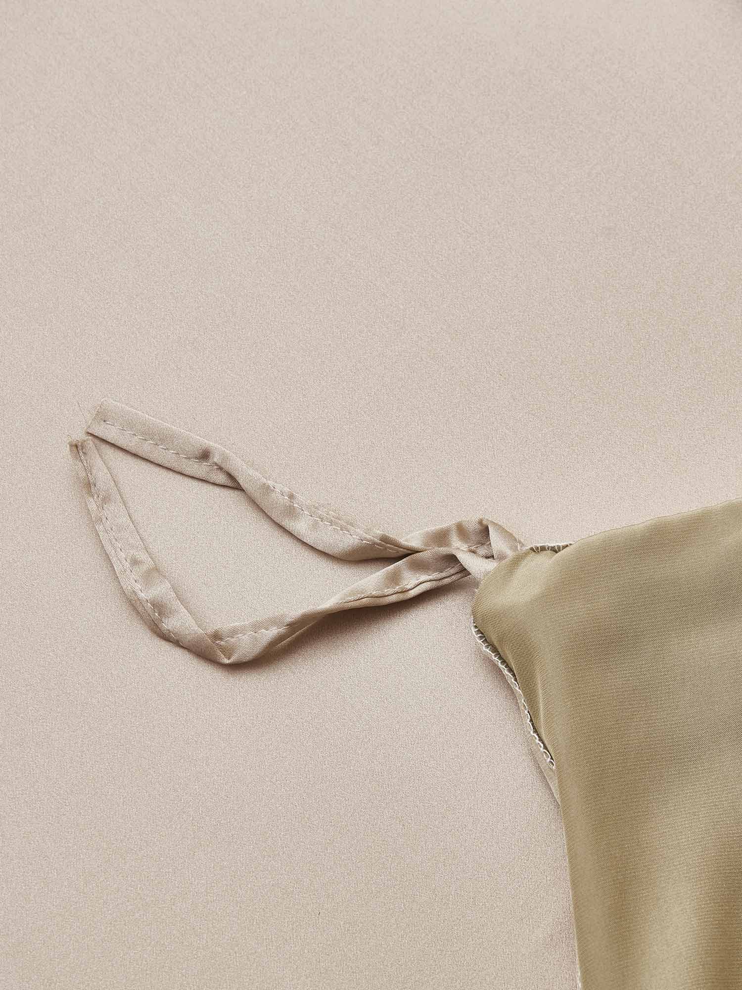 [Beige+Caqui] SilkSilky-ES 19Momme Juego de ropa de cama 007