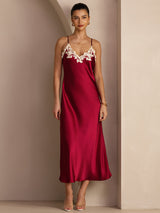 [Vino] SilkSilky-ES Spaghetti Strap V Neck Vestido 006