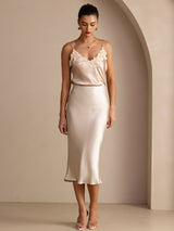 [Beige] SilkSilky-ES Falda 007