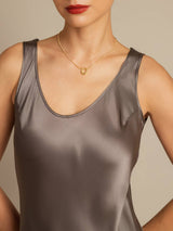 [Caqui Oscuro] SilkSilky-ES Sleeveless Vestido 004