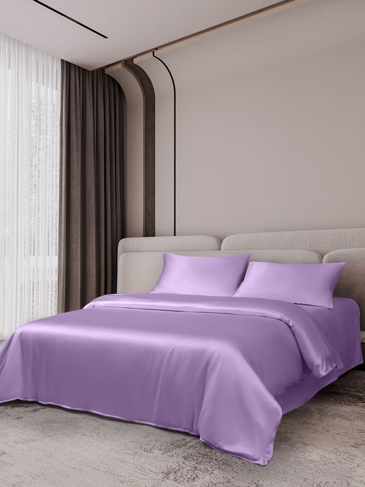 [Lavanda] SilkSilky-ES 19Momme Juego de ropa de cama 002