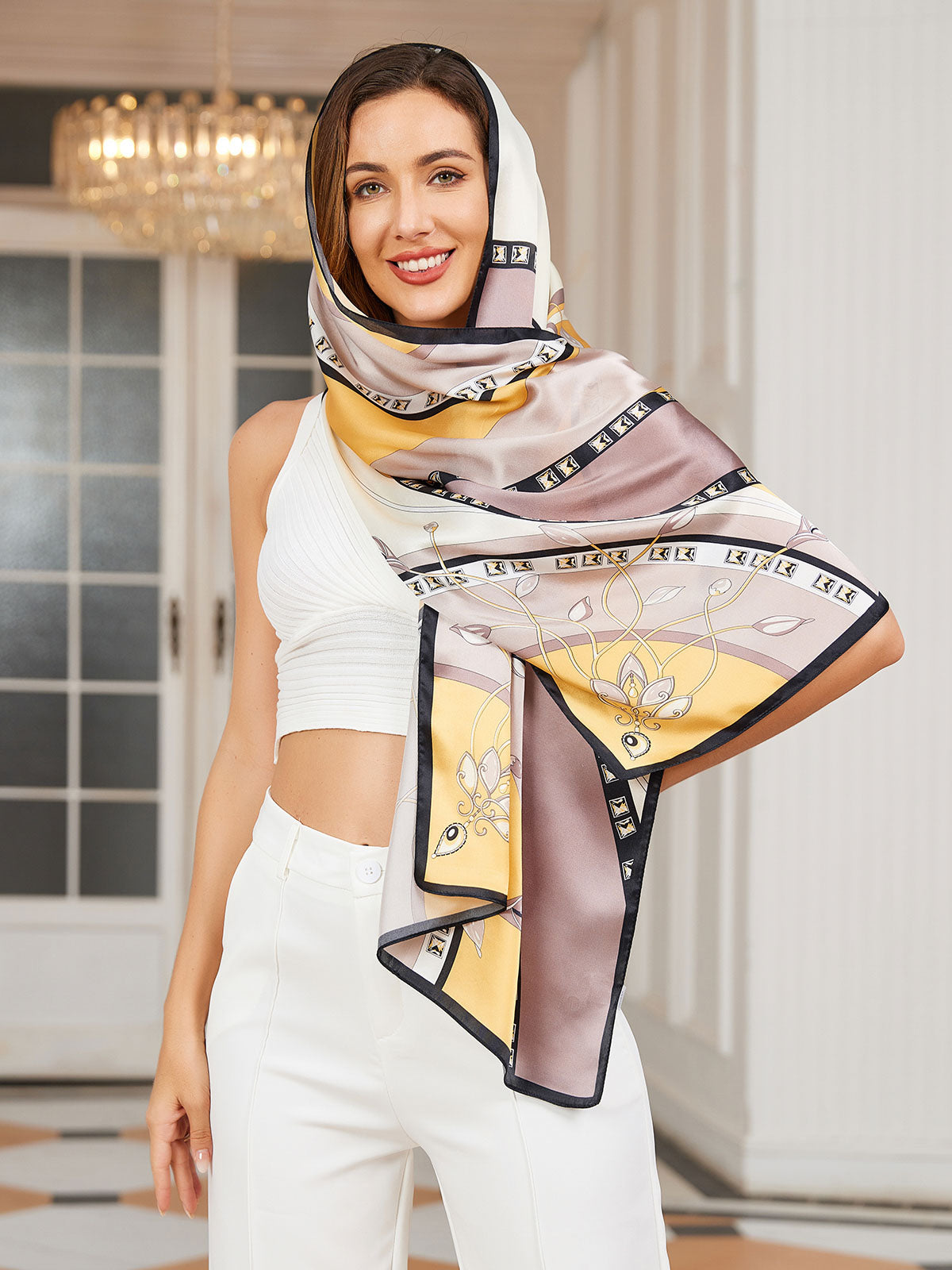 [P029] SilkSilky-ES Seda Pura Scarf 001,