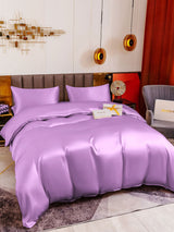 19Momme Juego De Seda De 4 Piezas: Funda Nórdica + Sábana Ajustable + 2 Fundas De Almohada