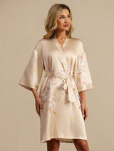 [Champán] SilkSilky-ES 3/4 Sleeve Bata de mujer 003
