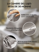 [Gris] SilkSilky-ES 30Momme Fundas De Almohada 002