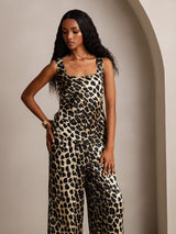 [Leopardo] SilkSilky-ES Seda Pura Cuello Barco Conjunto de tirantes 003,