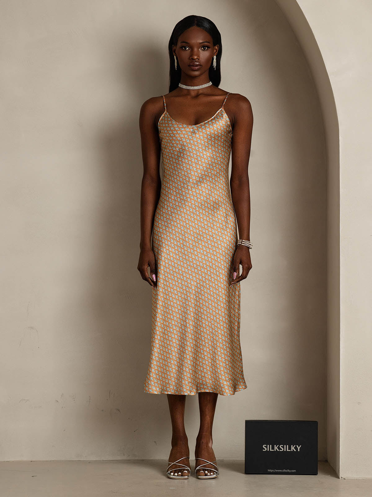[Floral] SilkSilky-ES Seda Pura Dress 001