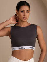 [Gris] SilkSilky-ES Sleeveless Crew Neck Top de tirantes 003