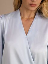 [Azul Claro] SilkSilky-ES Long Sleeve Blouse 005