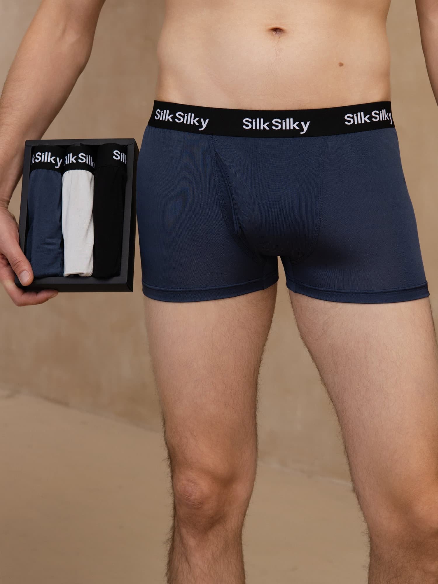 [Multi] SilkSilky-ES 100% Silk Jersey Ropa interior de hombres 001