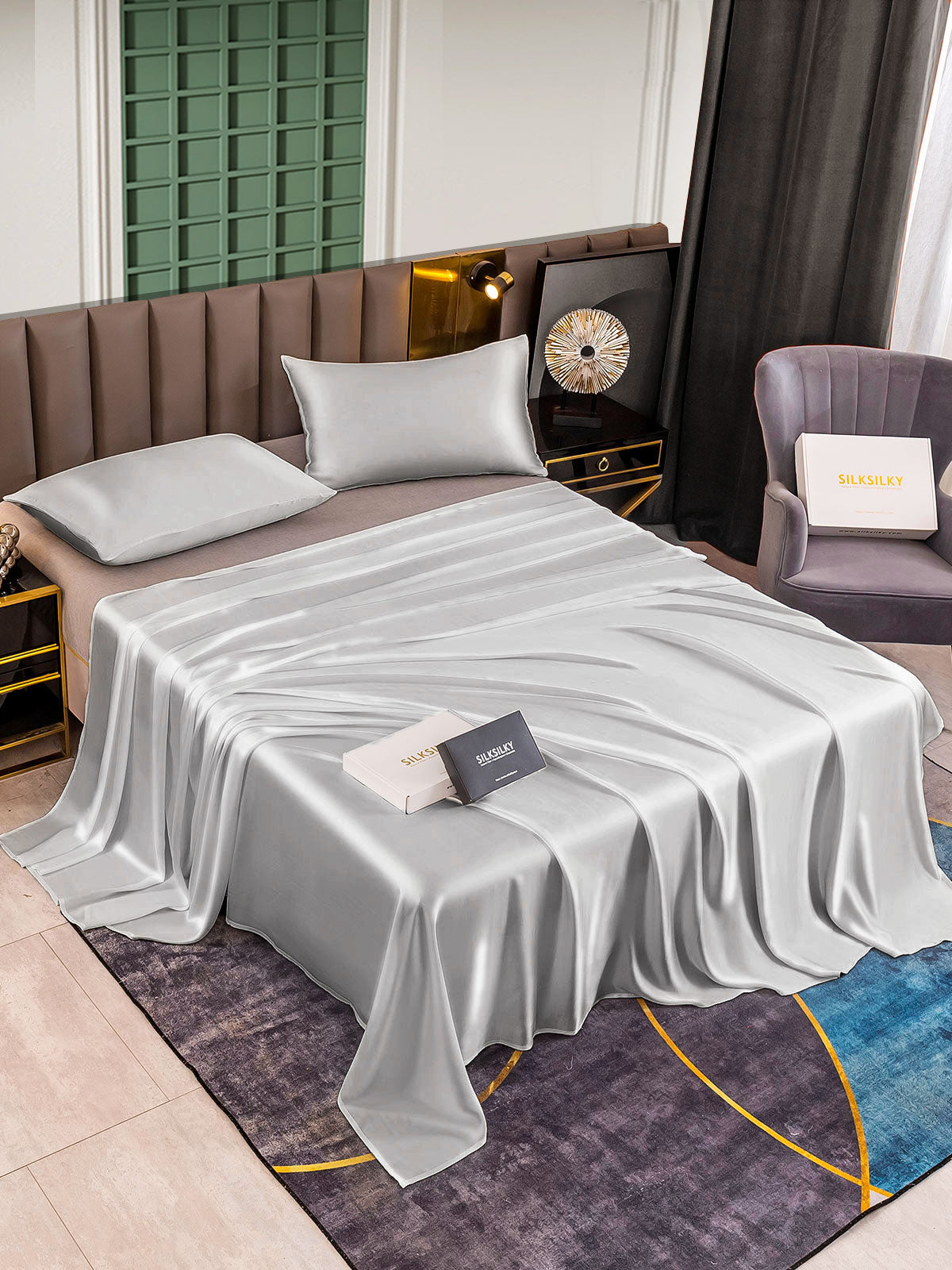 [Plata] SilkSilky-ES 25Momme Seda Pura Bedding Set 003