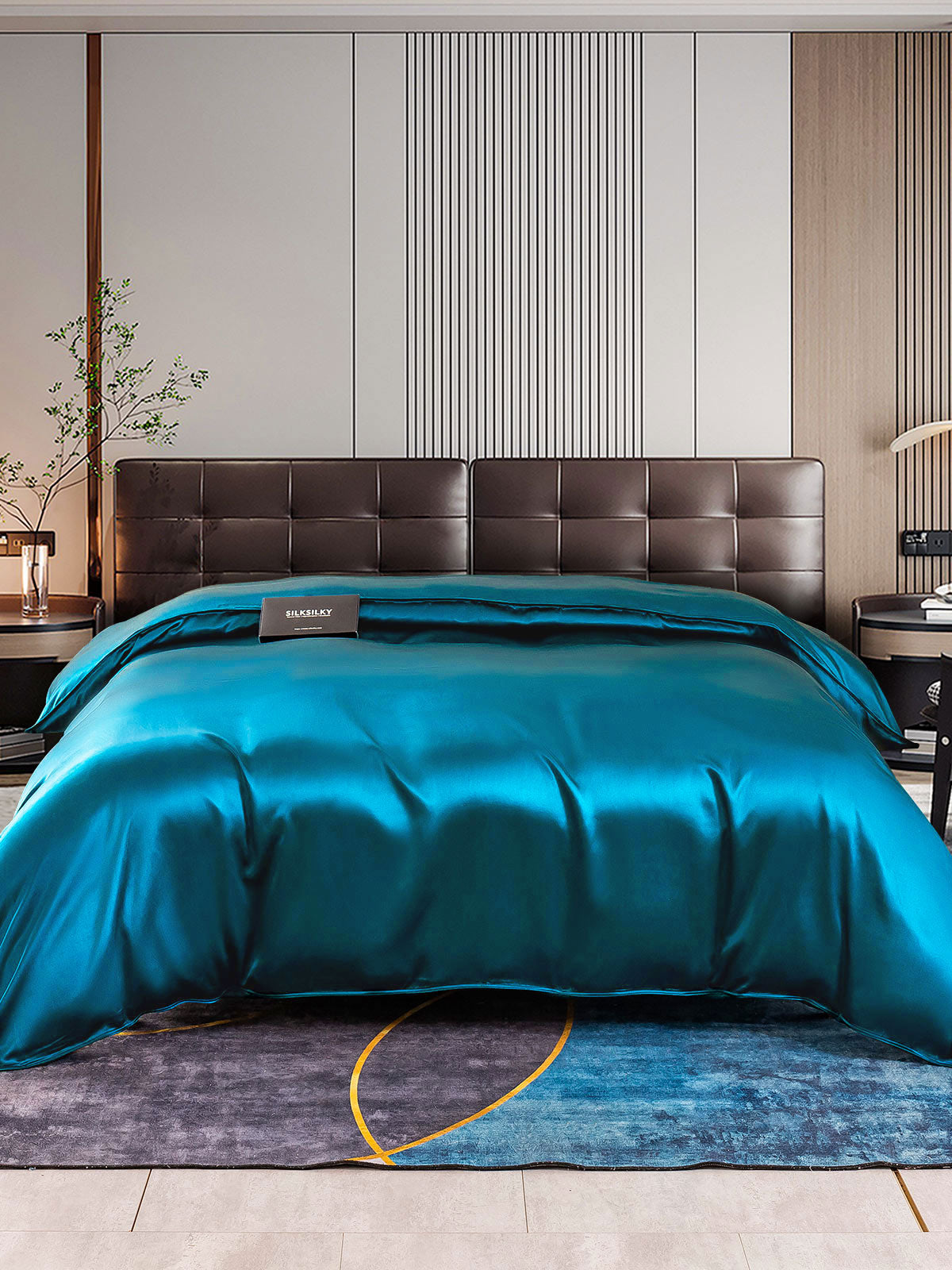 [Azul Real] SilkSilky-ES 22Momme Seda Pura Duvet Cover 001
