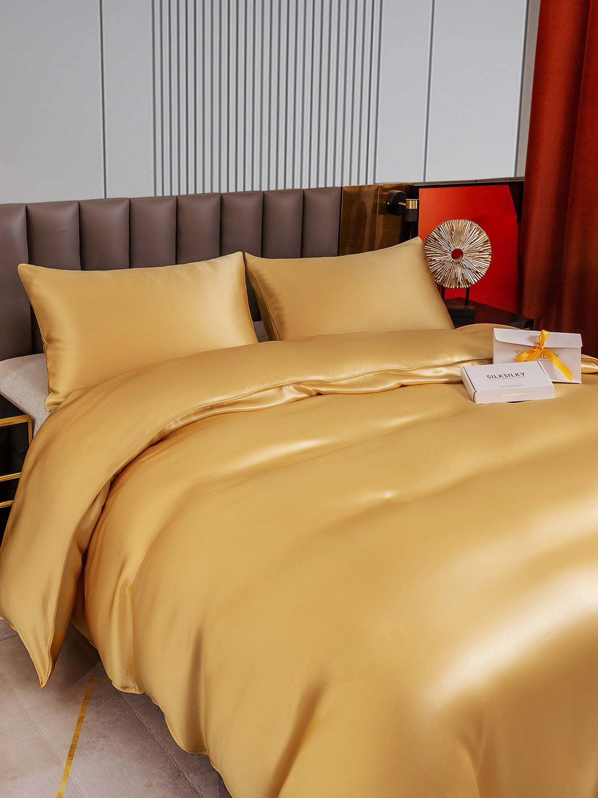 [Champán] SilkSilky-ES 22Momme Seda Pura Bedding Set 004