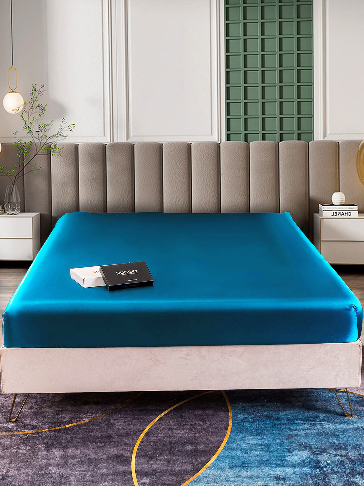 [Azul Real] SilkSilky-ES 25Momme Seda Pura Sheet 002