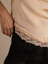 [Champán] SilkSilky-ES V Neck Top de tirantes 005
