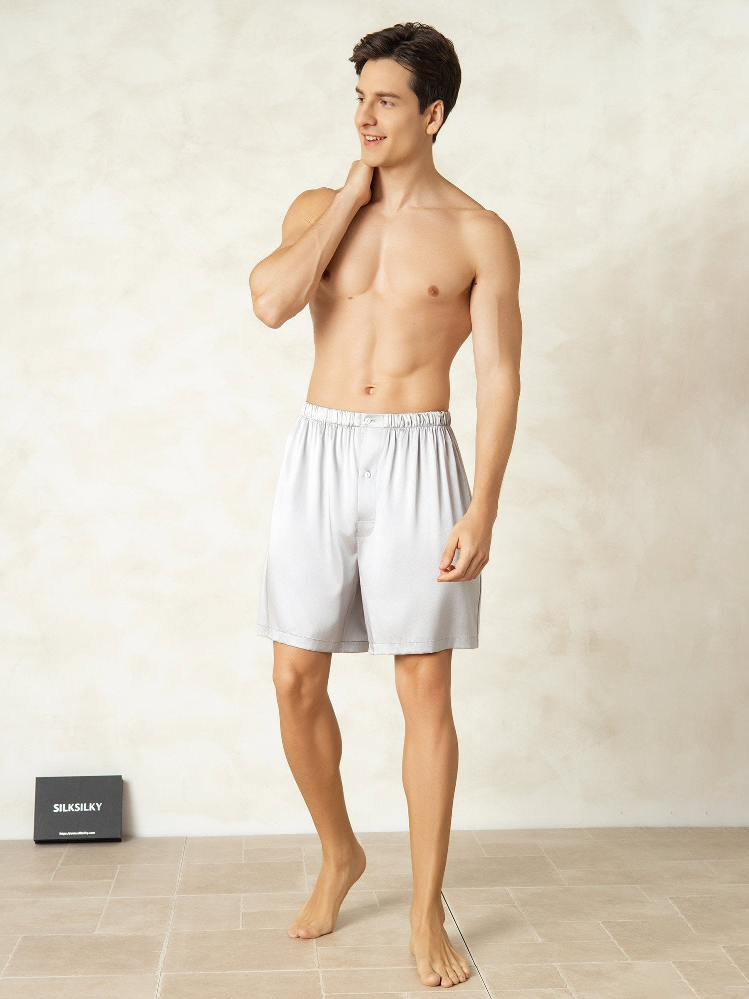[Plata] SilkSilky-ES Seda Pura Mens Sleep Bottoms 003