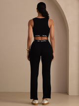 [Negro] SilkSilky-ES Sleeveless Crew Neck Women's Outfit Sets 002