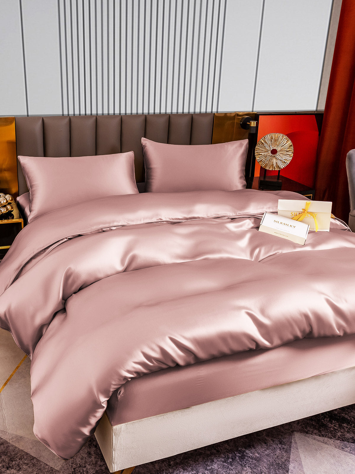 [Malva Pálido] SilkSilky-ES 22Momme Seda Pura Bedding Set 003