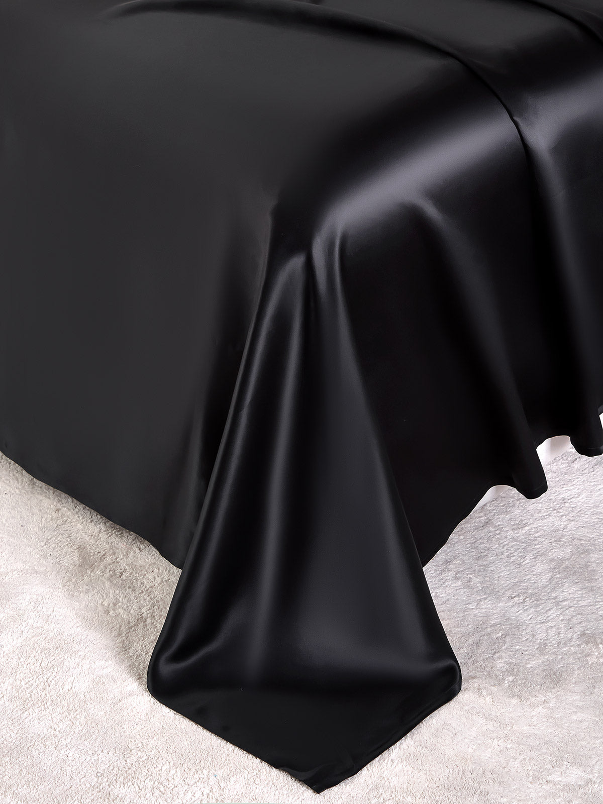 [Negro] SilkSilky-ES 19Momme Seda Pura Bedding Set 007