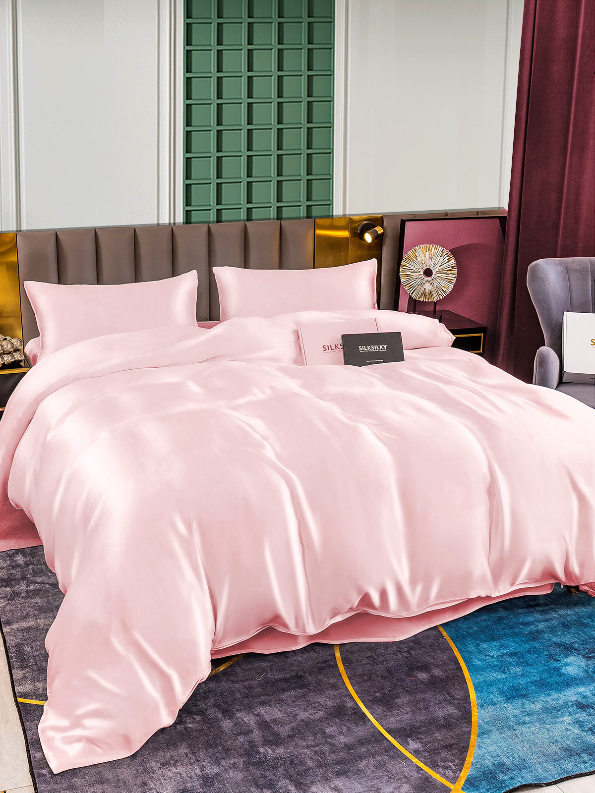 [Rosa] SilkSilky-ES 25Momme Seda Pura Bedding Set 002