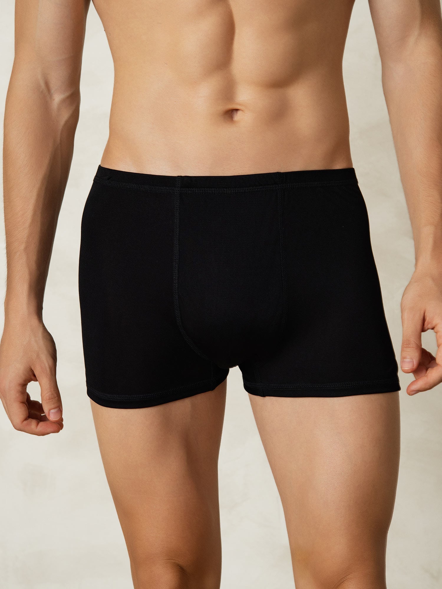 [Negro] SilkSilky-ES Tejido de seda Mens Underwear 004