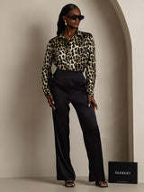 [Leopardo] SilkSilky-ES Long Sleeve Lapel Collar Blusas de Mujer 008