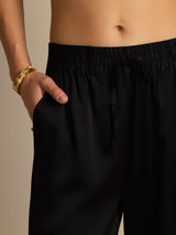 [Negro] SilkSilky-ES 19Momme Womens Pants 006