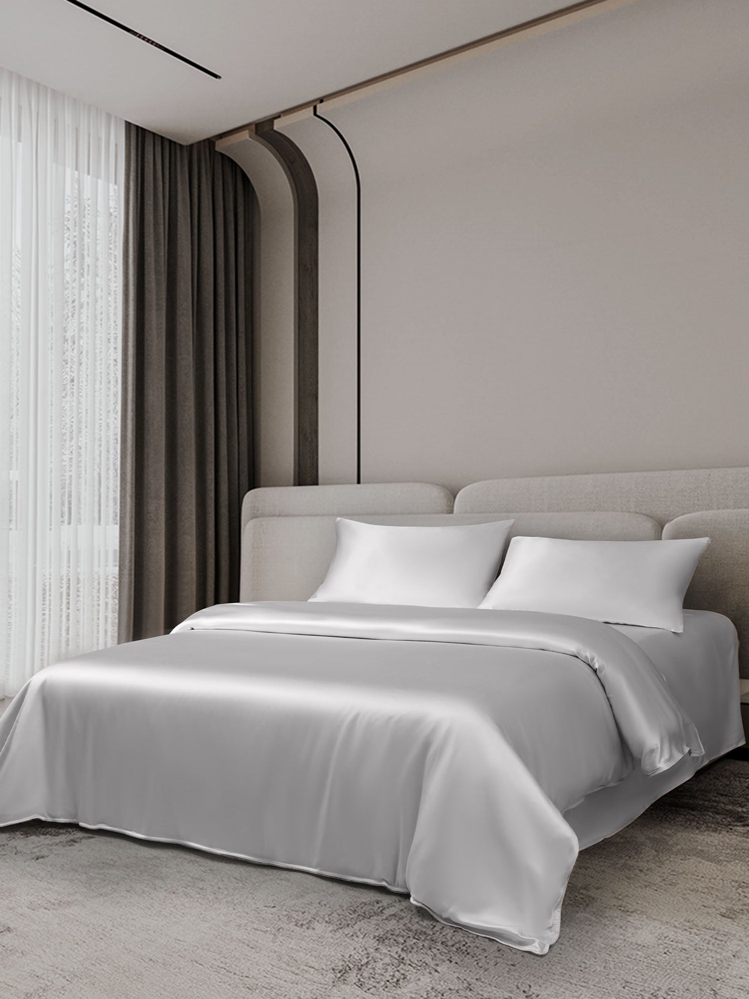 [Plata] SilkSilky-ES 19Momme Juego de ropa de cama 002