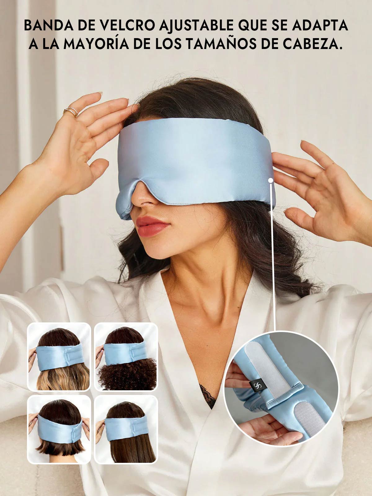 [Azul Claro] SilkSilky-ES 19Momme Pure Silk Eye Mask 004