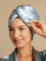[Cielo Azul] SilkSilky-ES Turbante Para El Cabello 001