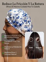 [Porcelana Azul Y Blanca] SilkSilky-ES Gorros De Dormir 004