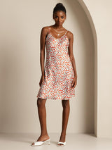 [Cereza] SilkSilky-ES Seda Pura Cuello en V Vestido 001,