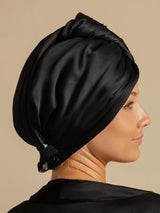 [Negro] SilkSilky-ES Turbante Para El Cabello 002