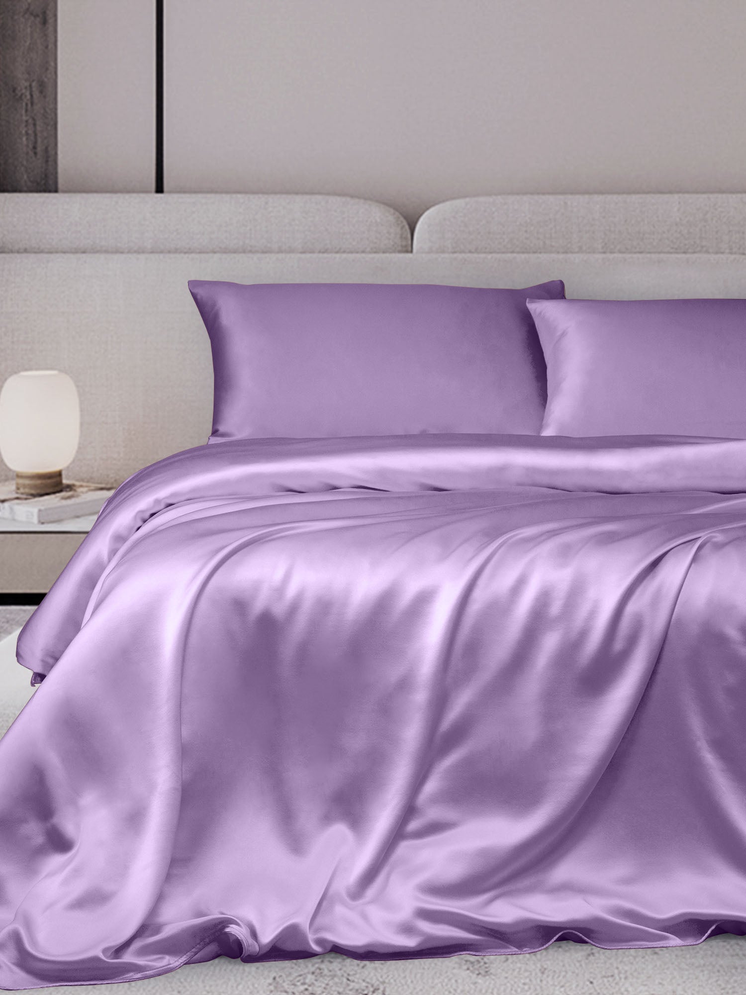 [Lavanda] SilkSilky-ES 19Momme Juego de ropa de cama 001