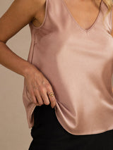 [Toscana] SilkSilky-ES Sleeveless V Neck Top de tirantes 004