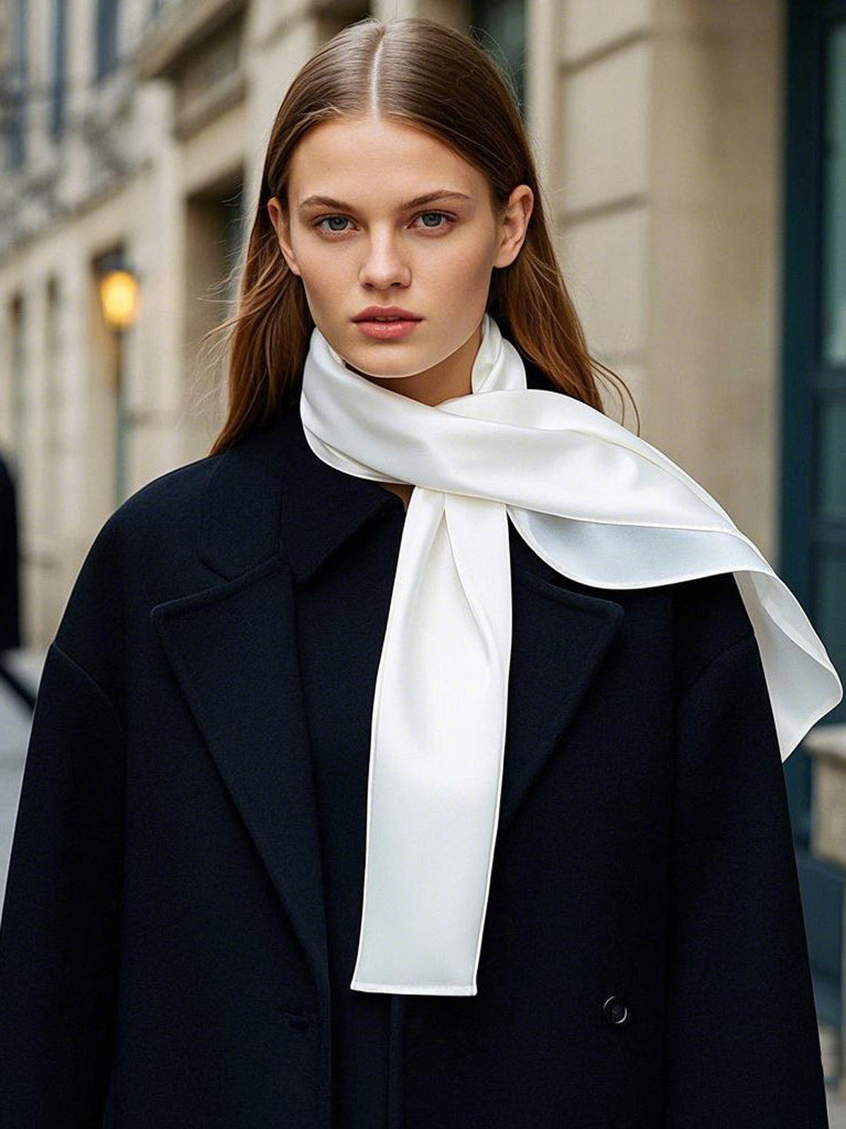 SilkSilky-ES Seda Pura Scarf Blanco 001