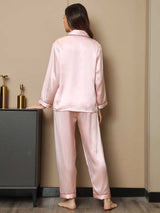 [Rosa] SilkSilky-ES Manga larga Cuello de Muesca Pijamas de mujer 002