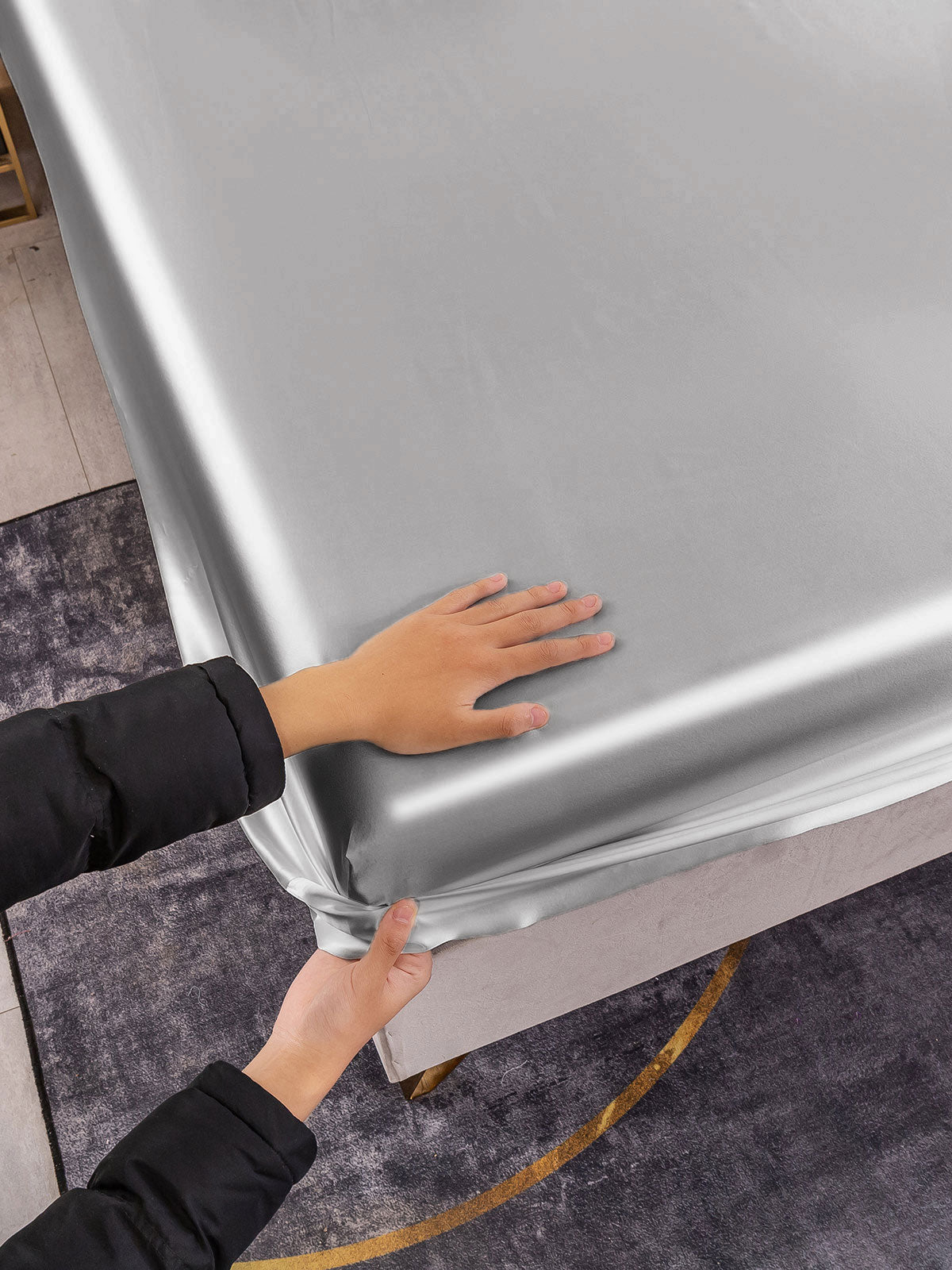 [Plata] SilkSilky-ES 19Momme Seda Pura Sheet 006