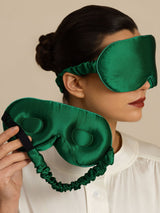 [Verde Oscuro] SilkSilky-ES 22Momme Antifaces De Dormir 001
